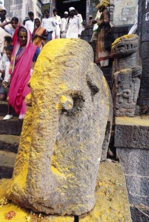 Photo for An idol of elephant at entrance of temple, jejuri, maharashtra, india - Royalty Free Image
