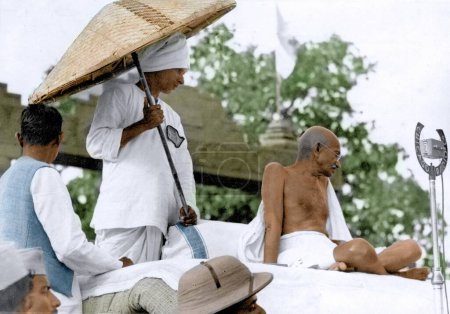 Foto de Mahatma Gandhi en el 53º Congreso Nacional Indio en Ramgarh, Jharkhand, India, Asia, 14 de marzo de 1940 - Imagen libre de derechos