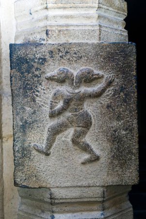 Photo for Anthaperundam Pakshi  ; human body with twin bird head ; folk emblem of Vijayanagara kingdom ; sculpture in pillar in Varadaraja Perumal temple in Kanchipuram ; Tamil Nadu ; India - Royalty Free Image