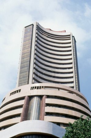 Photo for Building of the Bombay Stock Exchange (BSE) standing tall at Dalal Street ; Bombay Mumbai ; Maharashtra ; India - Royalty Free Image
