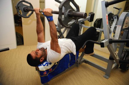 Photo for Bollywood actor sunil shetty in gym, India - Royalty Free Image