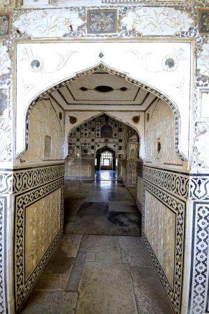 sheesh mahal amer fort jaipur rajasthan India Asia
