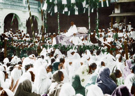 Photo for Mahatma Gandhi procession in Ahmadabad, Gujarat, India, Asia, December 1924 - Royalty Free Image