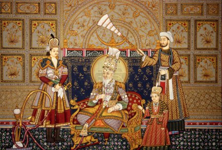 Foto de Pintura en miniatura del emperador mogol Shah Jahan sobre papel - Imagen libre de derechos