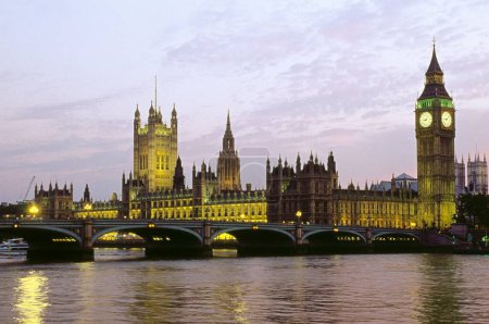 Photo for Houses of Parliament from South Bank at dusk ; London ; U.K. United Kingdom England - Royalty Free Image