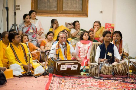 Photo for Swami fateh krishna ji singing rasleela, mathura, uttar pradesh, india, asia - Royalty Free Image