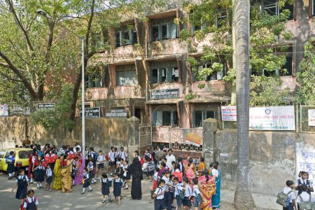 Photo for A primary school run by Municipal Corp of Greater Mumbai, Santacruz, Bombay now Mumbai, Maharashtra, India - Royalty Free Image