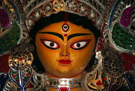 Foto de Diosa Durga Pooja puja festival Homenaje a la procesión de la diosa madre, India - Imagen libre de derechos
