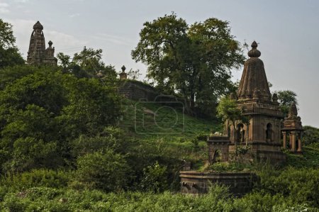 Photo for Temple, krishna river, satara, maharashtra, india, asia - Royalty Free Image