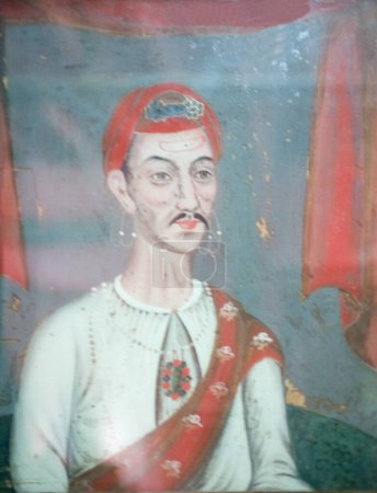 Painting of nana fhadnis in the vadodara museum Gujarat India Asia
