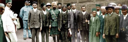 Téléchargez les photos : Mohandas Gandhi et les résistants passifs ont été libérés de prison, Afrique du Sud, 8 février 1908 - en image libre de droit