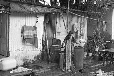 Photo for Dweller of Dharavi slum ; Bombay Mumbai ; Maharashtra ; India - Royalty Free Image