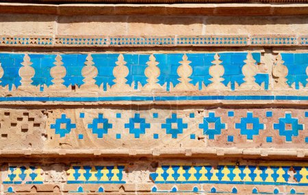 Téléchargez les photos : Murales sur le mur de l'homme mandir palace, Gwalior, Madhya Pradesh, Inde - en image libre de droit