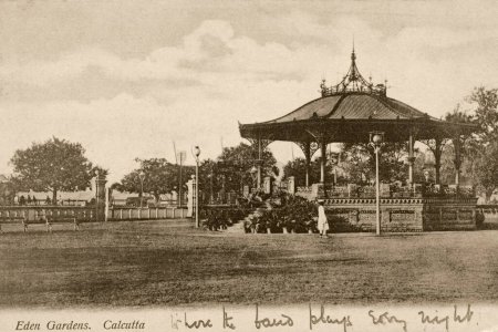 Téléchargez les photos : Ancien millésime 1900 Eden Gardens Bandstand, Calcutta, Kolkata, Bengale occidental, Inde, Asie - en image libre de droit