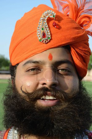 Photo for Man portrait marwar festival, jodhpur, rajasthan, india, asia - Royalty Free Image