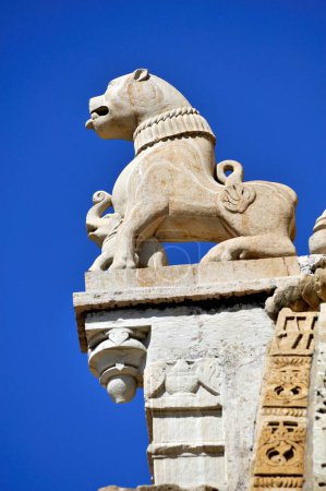 Photo for Lion statue on Jain shwetambar temple sat bis deori in chittorgarh rajasthan india Asia - Royalty Free Image