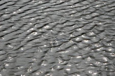 Foto de Fuertes vientos han creado ondas en un estanque de agua - Imagen libre de derechos