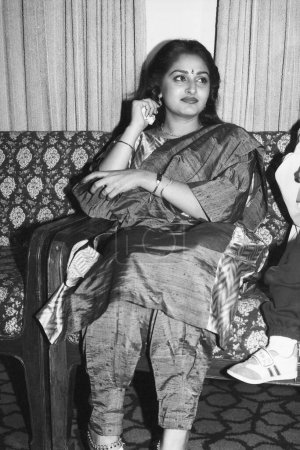 Photo for Indian old vintage 1980s black and white bollywood cinema hindi movie film actress, India, Jaya Prada, Indian actress - Royalty Free Image