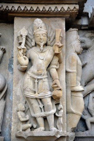 agni dev statue lakshman temple khajuraho madhya pradesh India Asia