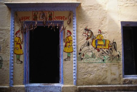 Photo for Wall painting and door , Varanasi , Uttar Pradesh, India - Royalty Free Image