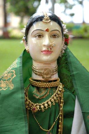Photo for Statue of Goddess Gauri ; Ganesh Ganpati festival Bombay Mumbai ; Maharashtra ; India - Royalty Free Image