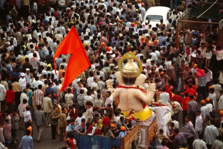 Photo for Ganesh ganpati Festival Elephant head Lord procession, Mumbai Bombay, Maharashtra, India - Royalty Free Image
