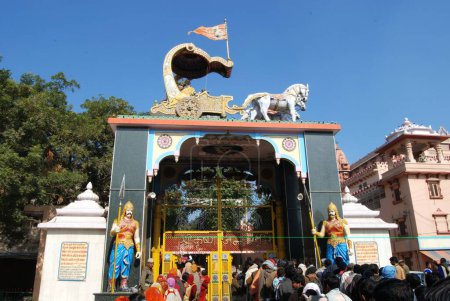 Photo for Close view of main gate of Krishna janmbhumi temple, Mathura, Uttar Pradesh, India - Royalty Free Image