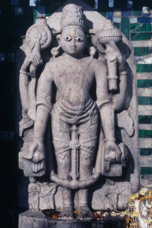 Carved idols outside Jagdish Temple, Udaipur, Rajasthan, India, Asia
