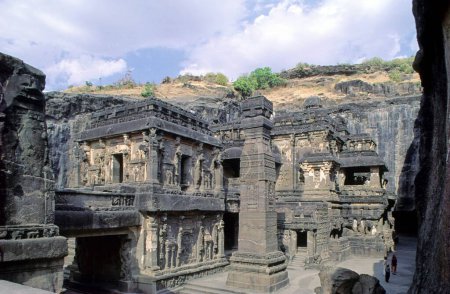 Cuevas cortadas en roca Ellora, Aurangabad, Maharashtra, India