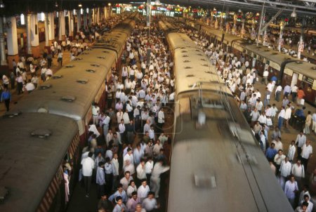 Photo for Trains Railways, chatrapati sivaji terminus, mumbai bombay, maharashtra, india - Royalty Free Image