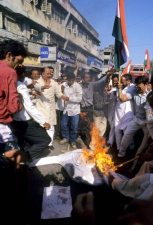 Foto de Manifestación contra el Gobierno; Bombay mumbai; maharashtra; India - Imagen libre de derechos