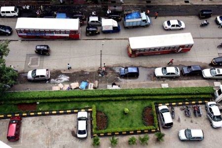 Photo for Traffic chaotic situations at junction of Saki naka, Bombay Mumbai, Maharashtra, India - Royalty Free Image