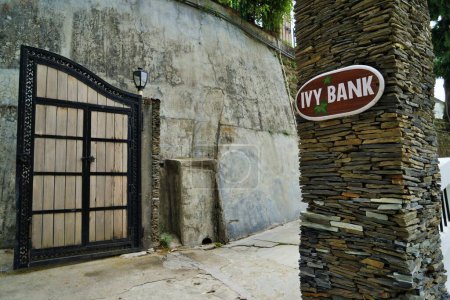 Entrance gate of Ivy Bank Guest House, Char Dukan, Chakkar Road, Landour, Mussoorie, Uttarakhand, India, Asia