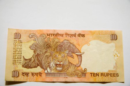 Photo for Indian currency ten rupee note Reserve Bank Government of India show backside - Royalty Free Image