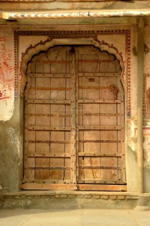 wooden door ajmer rajasthan India Asia