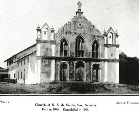 Photo for Catholic Community Church of N. S. de Saude ; Sar ; Salsette built in 1846 remodelled in 1903 ; India - Royalty Free Image