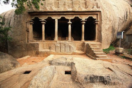 Foto de Cuevas de Mahishamardini, Mahabalipuram, Tamil Nadu, India - Imagen libre de derechos