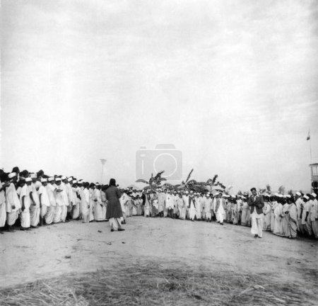 Photo for Mahatma Gandhi at a mass meeting in Bengal , 1945 NO MR - Royalty Free Image