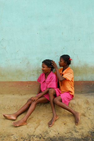 Photo for Ho tribes girls, Chakradharpur, Jharkhand, India - Royalty Free Image