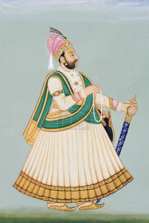 Foto de Pintura en miniatura de Maharaja Sawai Jagat Singh Jaipur - Imagen libre de derechos
