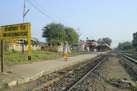 Photo for Omkareshwar railway station, khandwa, madhya pradesh, india, asia - Royalty Free Image