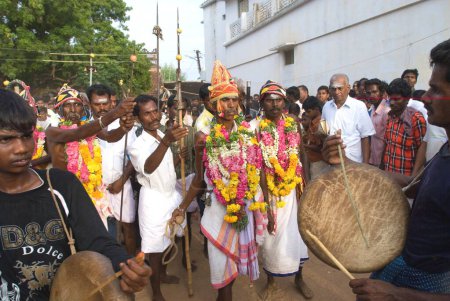 Photo for Samiyadi god man during puravi eduppu festival, Venthanpatti, Pudukkottai, Tamil Nadu, India August-2009 - Royalty Free Image