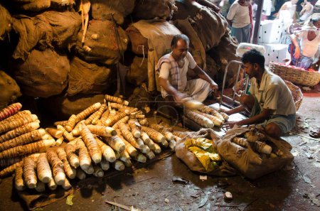 Foto de Hombre vendiendo verduras en el mercado Kolkata Bengala Occidental India Asia - Imagen libre de derechos