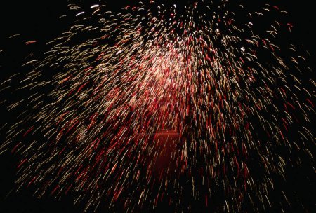 Fireworks in the dark night sky, kerala , india