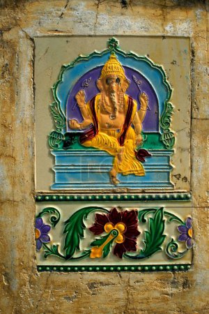 Idol von Lord Ganesh; Kaushambi 60km von Allahabad; Uttar Pradesh; Indien