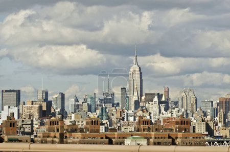 Photo for Manhattan skyline from brooklyn bridge lower, manhattan, new york, usa - Royalty Free Image