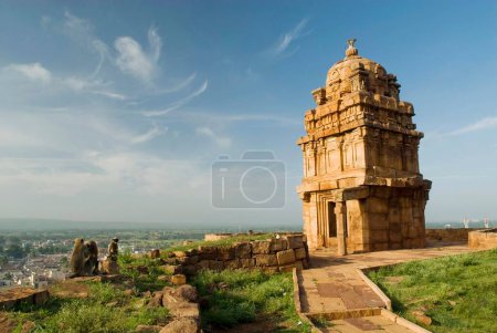 The lower Shivalaya temple 7th century in north fort in Badami ; Karnataka ; India