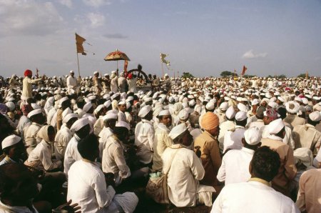 Foto de Procesión palkhi en pandharpur yatra, pandharpur, maharashtra, India - Imagen libre de derechos