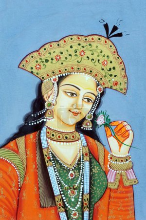Photo for Miniature painting of Mughul Queen Mumtaz Mahal - Royalty Free Image