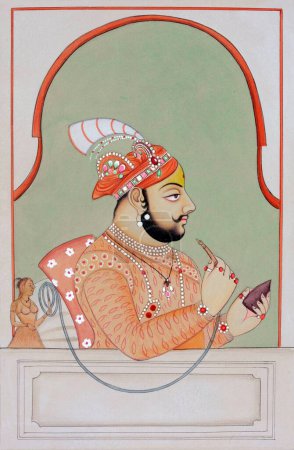 Photo for Miniature painting of Maharana Jagat singh Udaipur - Royalty Free Image